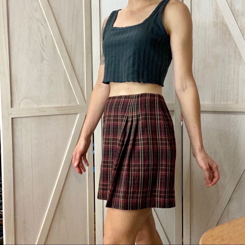 Vintage 90s plaid skirt Red/Maroon